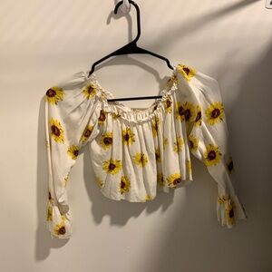 Sunflower crop top long sleeve